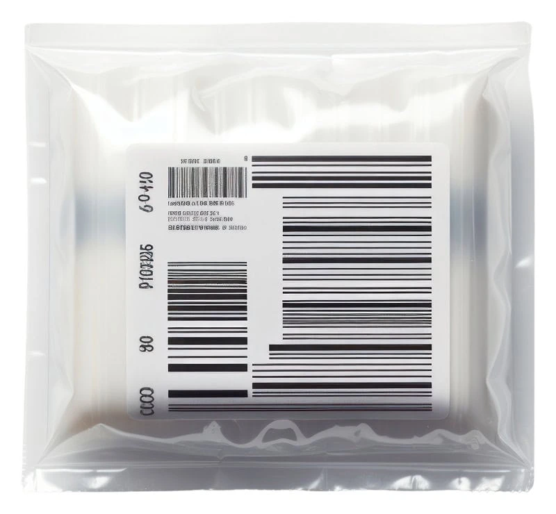PNG Plastic wrapping over a barcode label text white background technology.